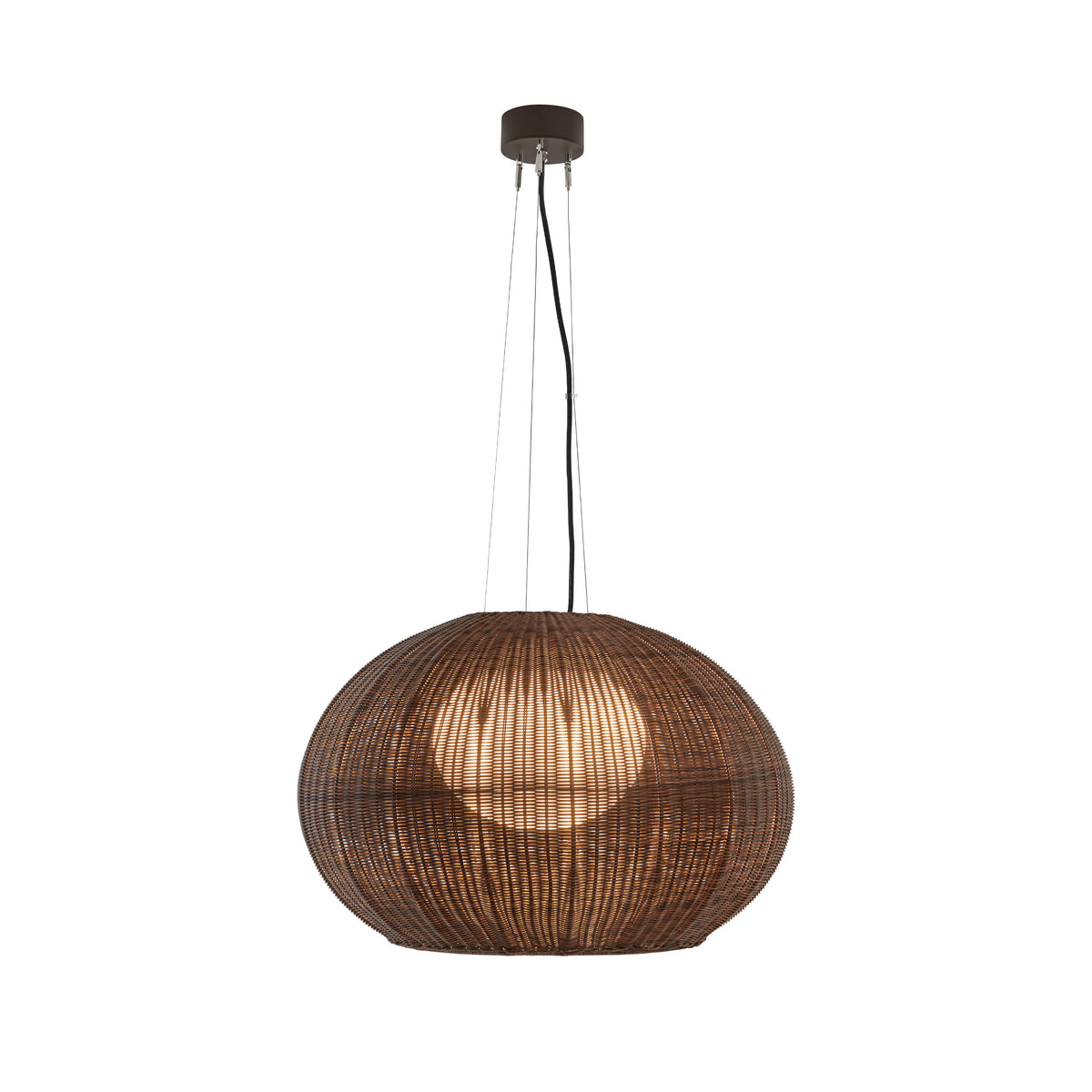 Bover Garota S/02 Außen-Pendelleuchte – Graphitbraun, Schirm Braun, dimmbar (Triac), LED