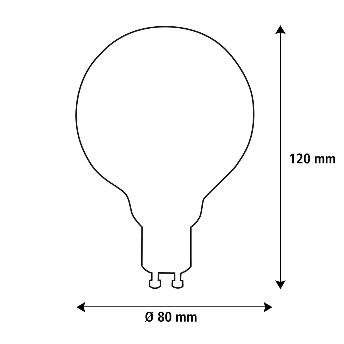 SEGULA LED Globe 80 GU10 klar – GU10, 5 W, 2.200 K, dimmbar – Produktansicht 2