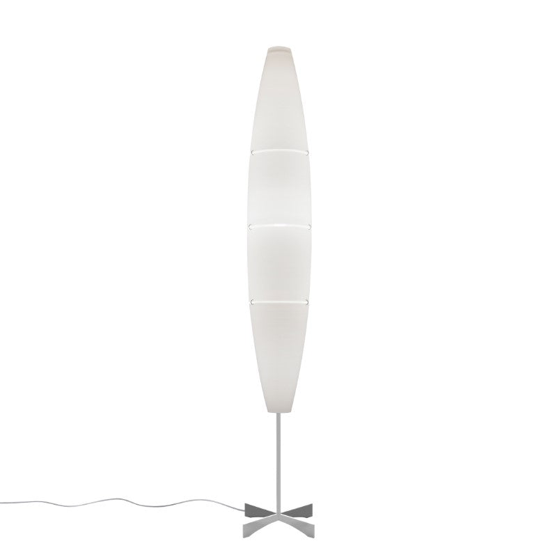 Foscarini Havana Stehleuchte – Aluminium/Weiß, Dimmer