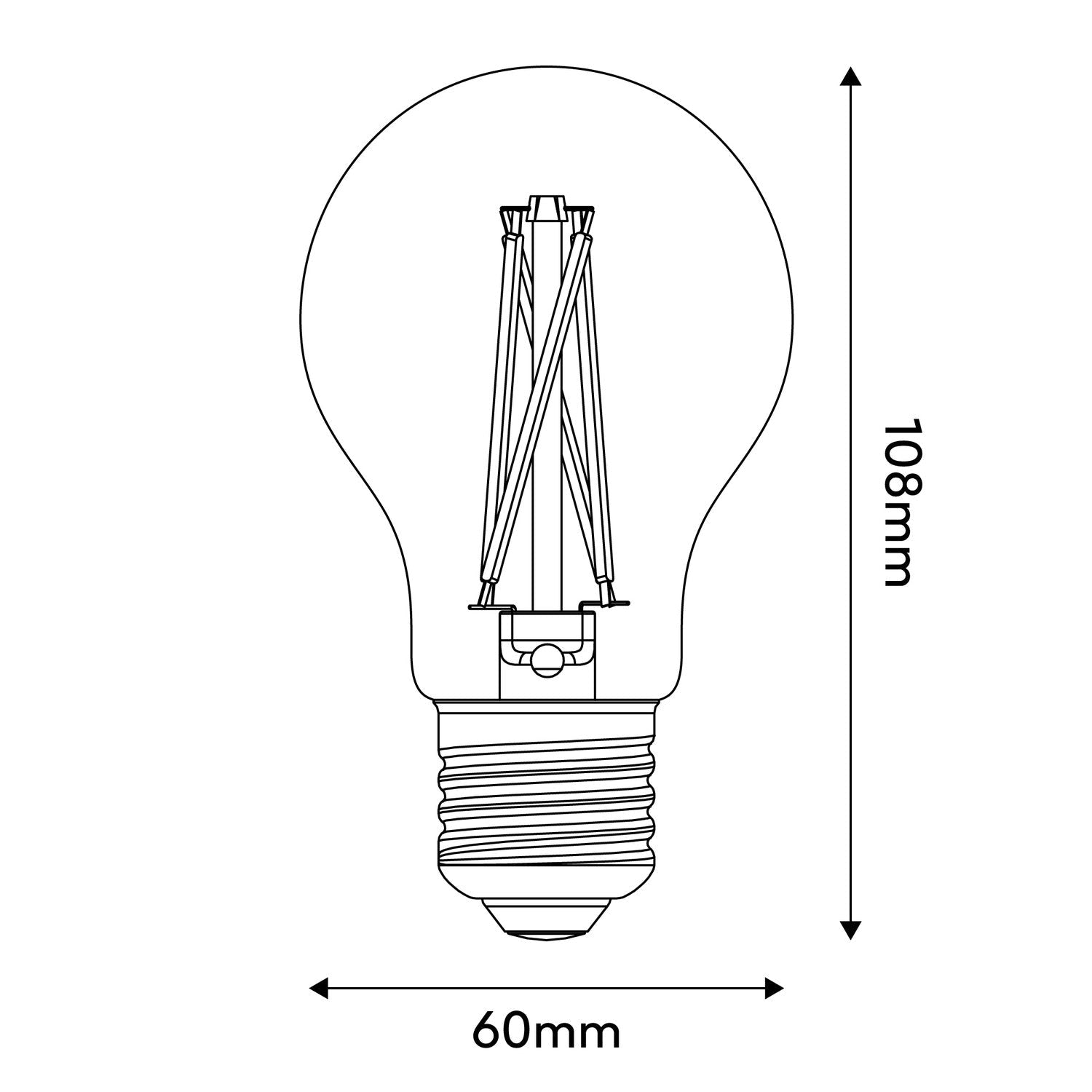 Glühbirne LED mit gekreuztem Filament Tropfen A60 7W 720 lm E27 2200K dimmbar - X02 – Produktansicht 2