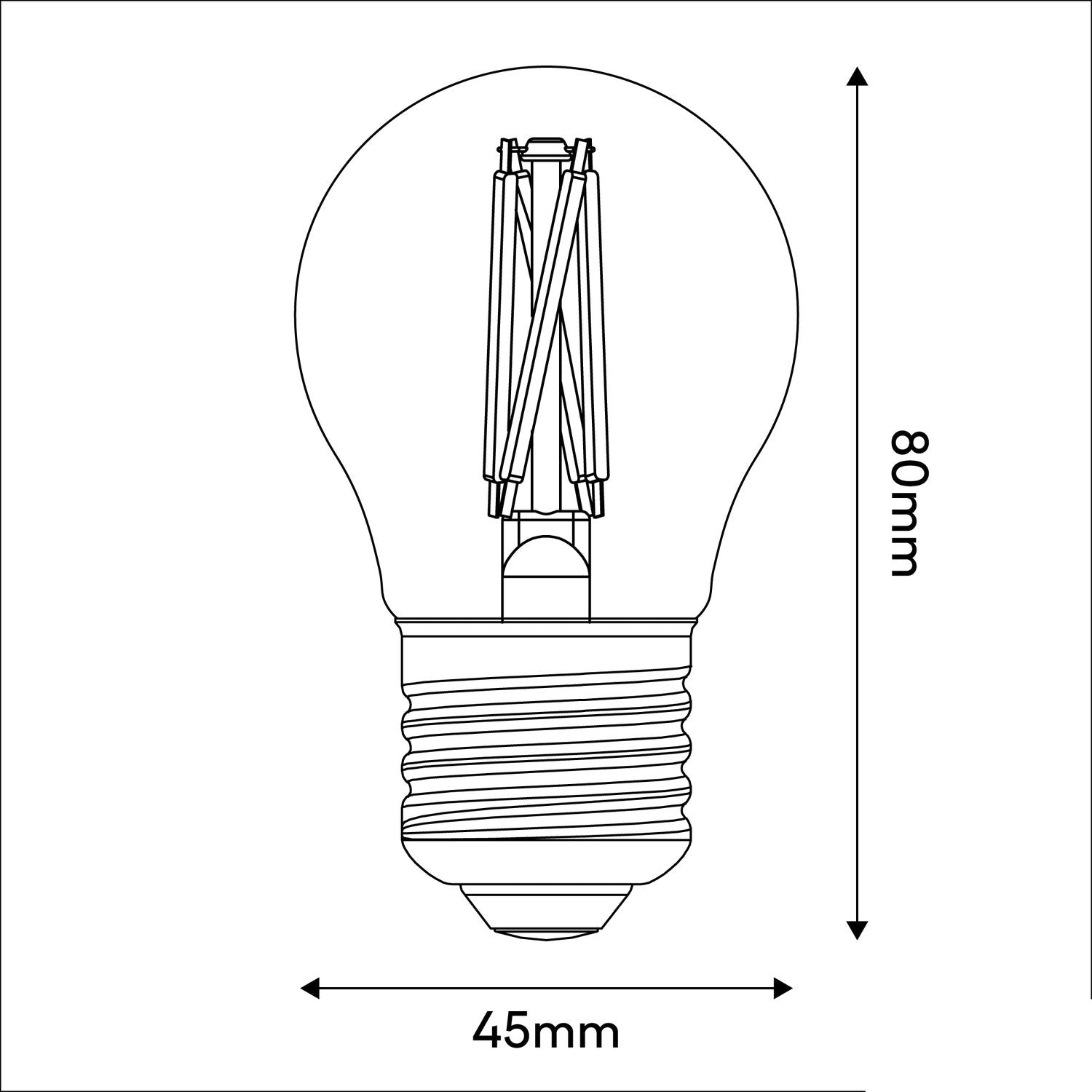 Glühbirne LED mit gekreuztem Filament Mini-Globe G45 4,8W 400 lm E27 2200K dimmbar - X01 – Produktansicht 2