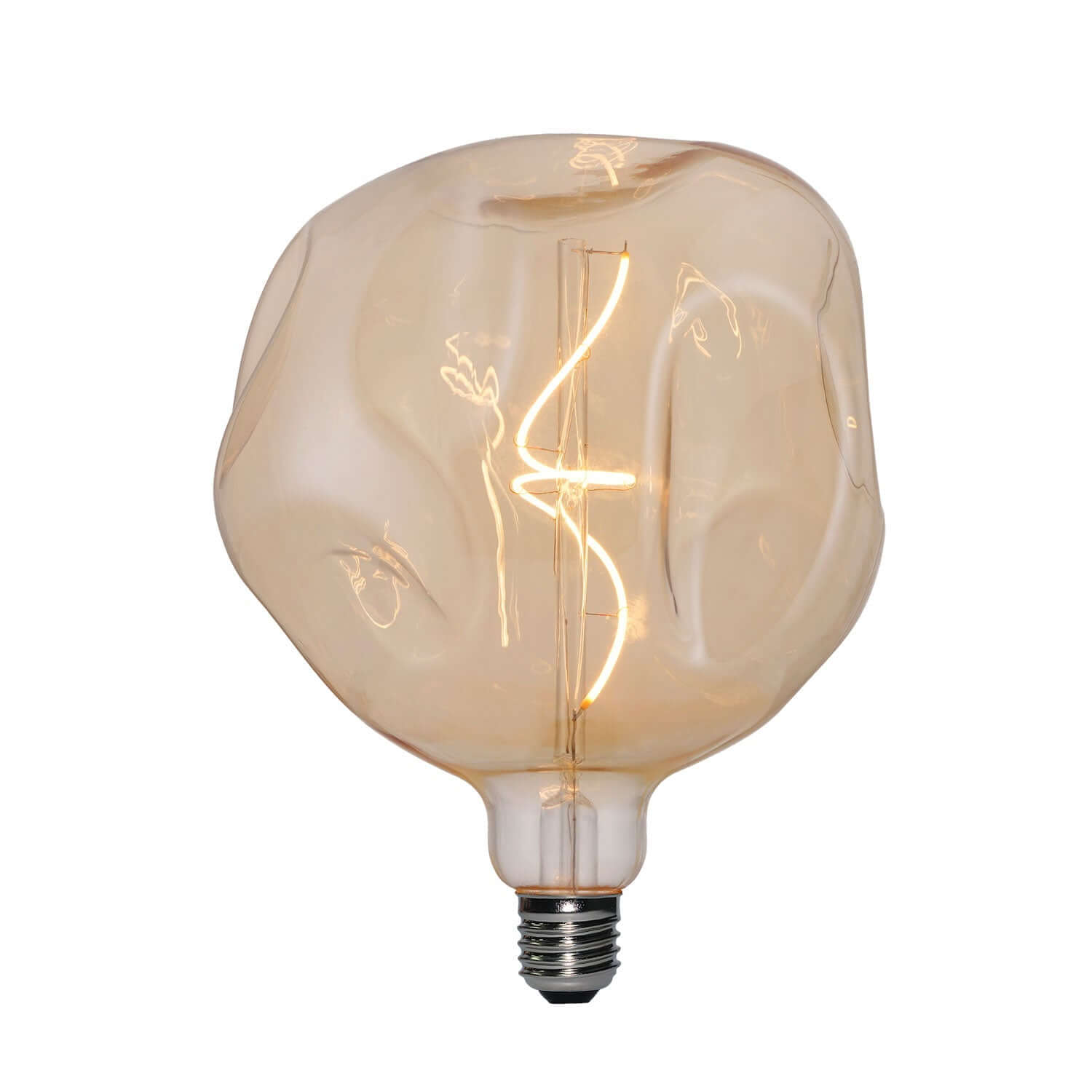 LED-Glühbirne Gold Bumped Globe G180 Spiralfaden 5W 250Lm E27 1800K dimmbar – Hauptbild