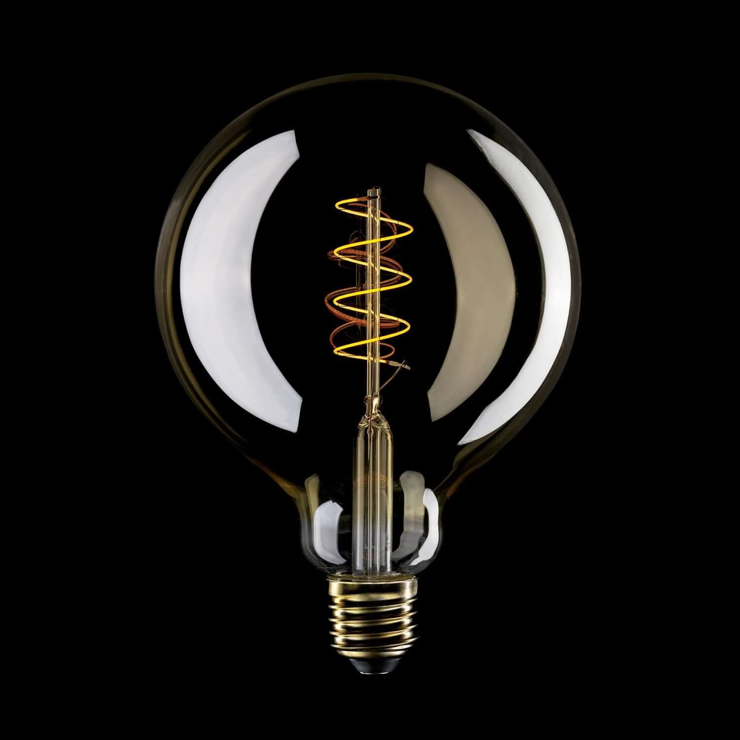 LED-Leuchtmittel Gold Carbon Line Spiralfaden Globe G125 4W 250Lm E27 1800K dimmbar – C07 – Produktansicht 1