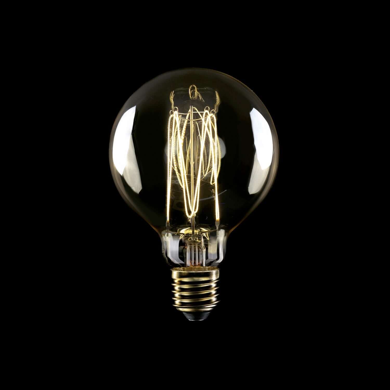 LED-Glühbirne Gold Carbon Line mit vertikalem Faden Globus G95 7W 640Lm E27 2700K dimmbar - C55 – Produktansicht 1