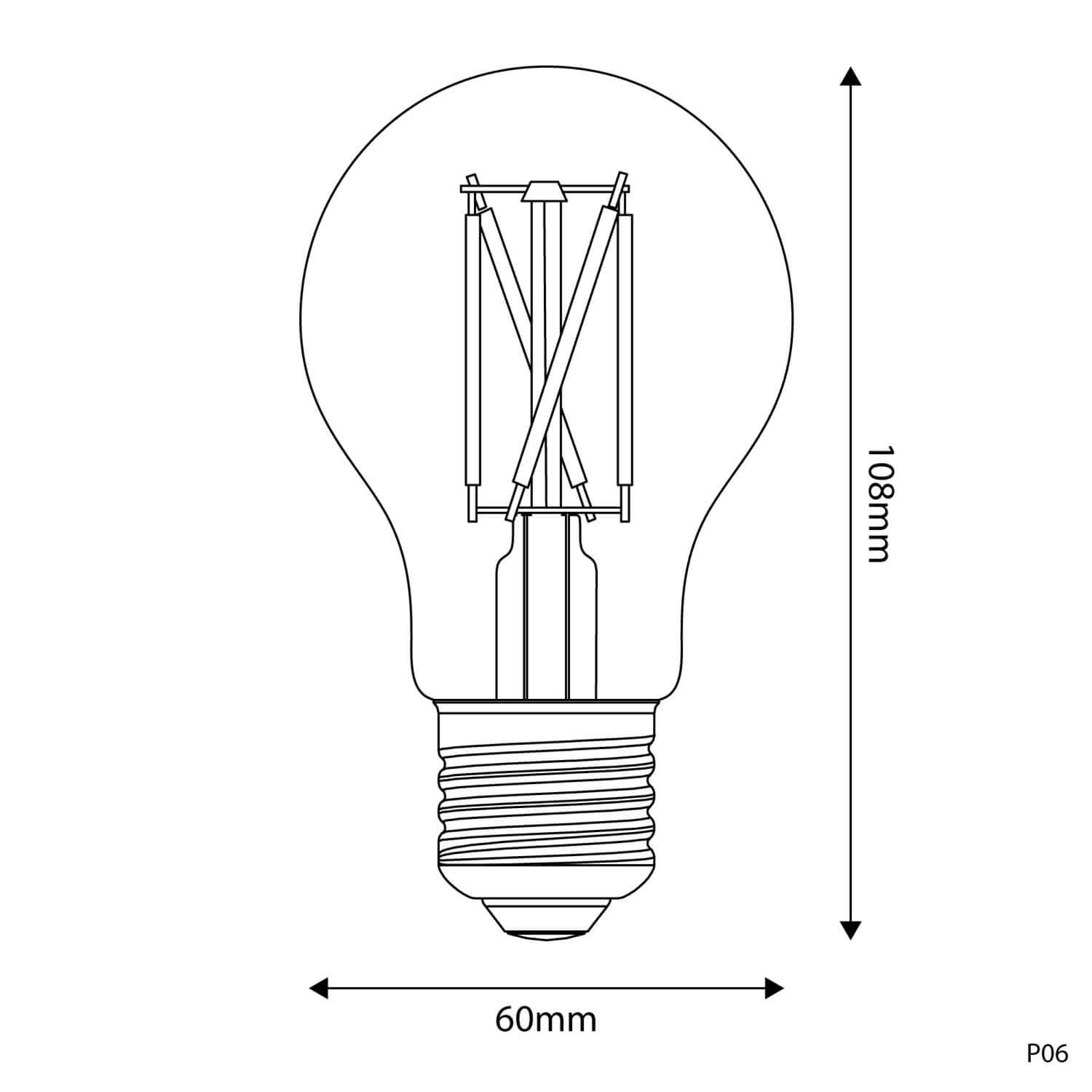 LED-Lampe Porzellan-Effekt CRI 95 A60 7W 640Lm E27 2700K Dimmbarkeit – P06 – Produktansicht 2