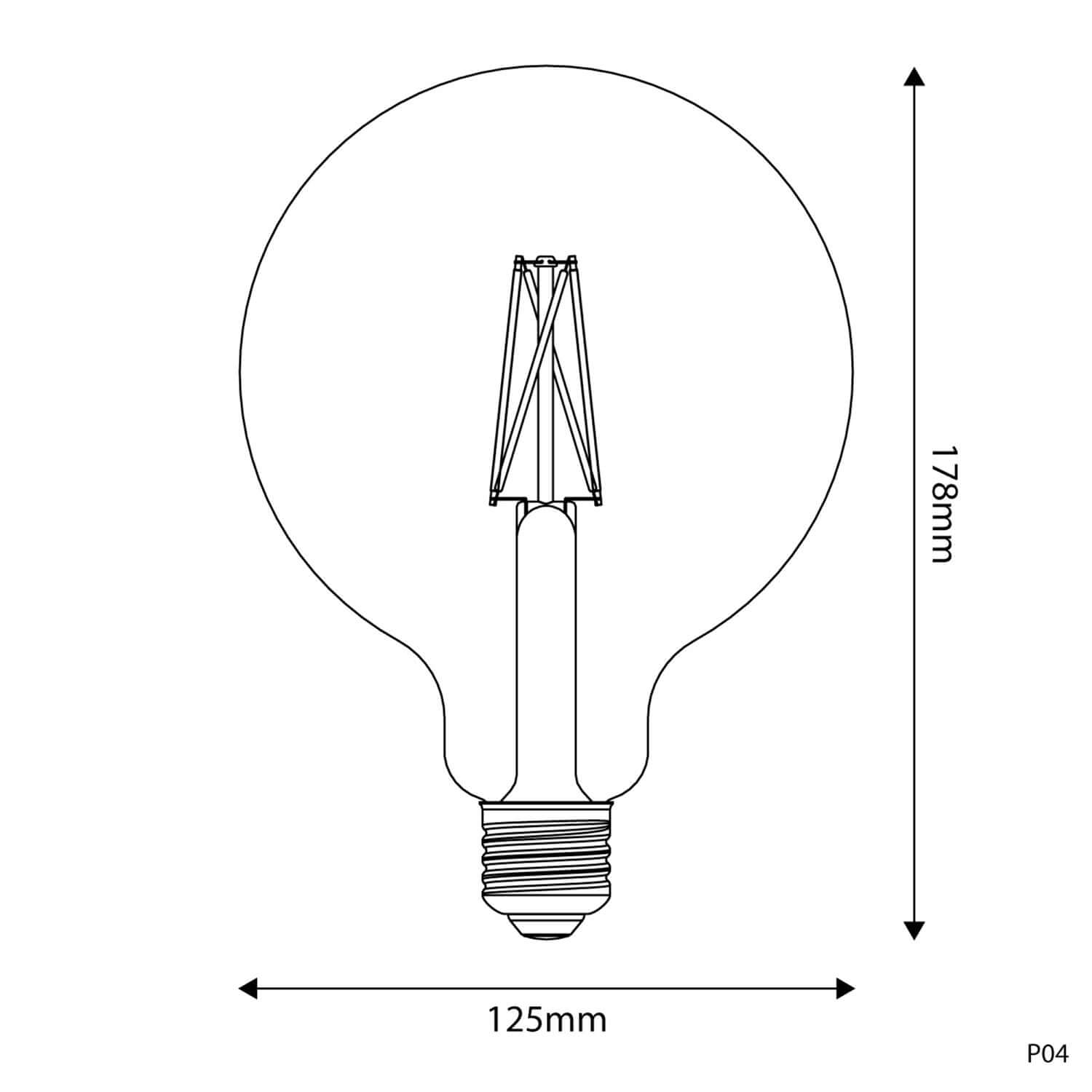 LED-Lampe Porzellan-Effekt CRI 95 G125 7W 640Lm E27 2700K dimmbar – P04 – Produktansicht 2