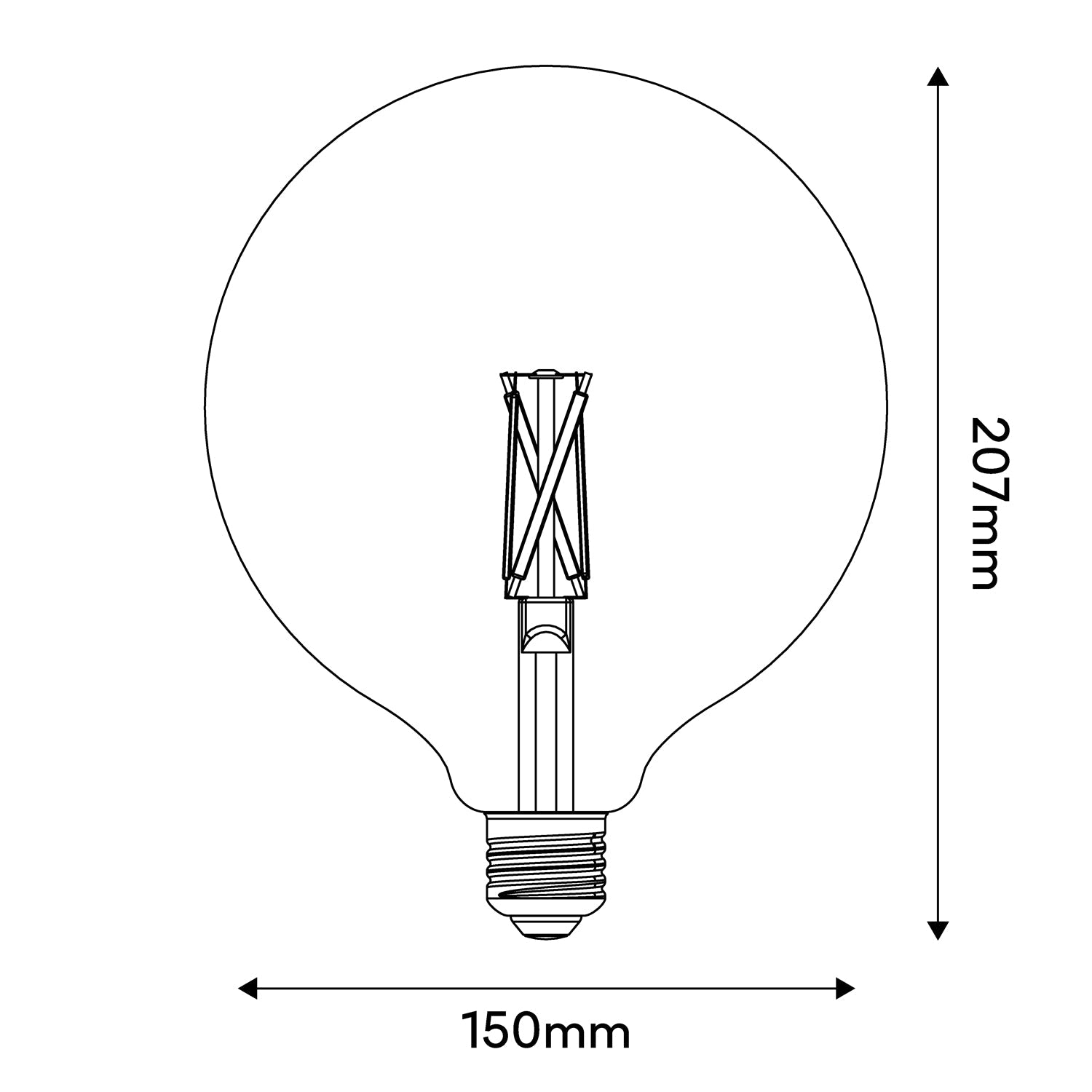 LED-Lampe Porzellan-Effekt CRI 95 G150 7W 640Lm E27 2700K Dimmbar – P05 – Produktansicht 2