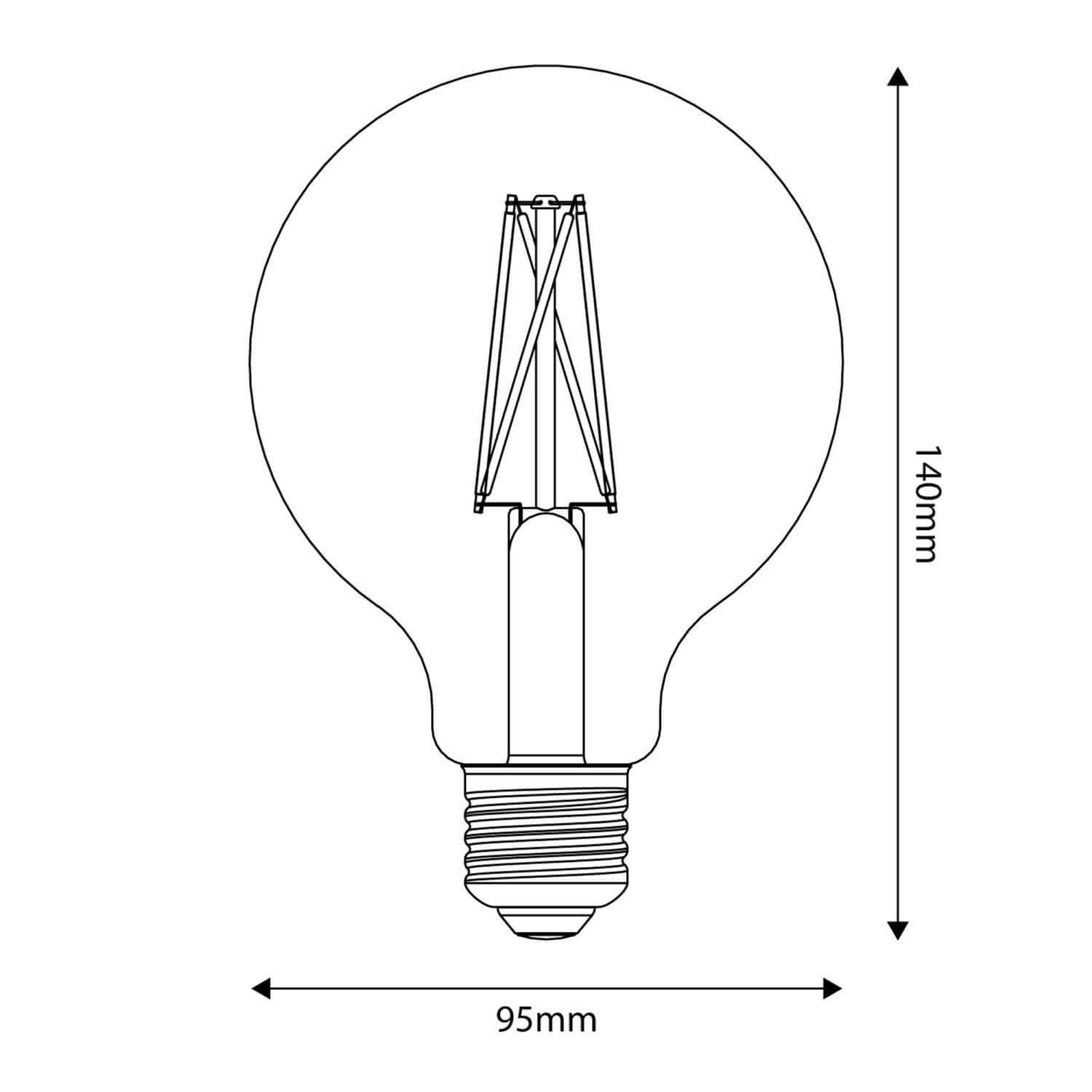 LED-Lampe Porzellaneffekt CRI 95 G95 12W 1521Lm E27 2700K Dimmbarkeit - P08 – Produktansicht 2