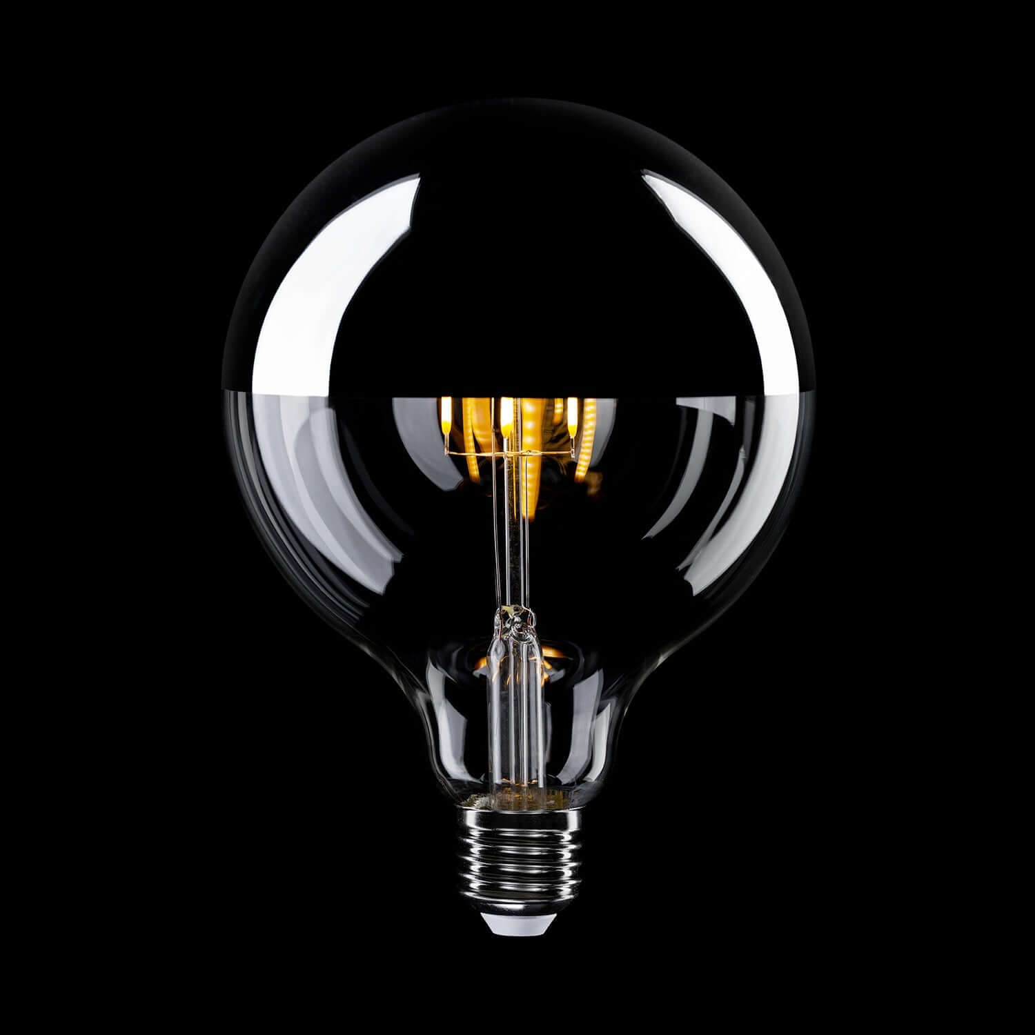 LED-Glühbirne Halbkugel Silber Linea 5V kurzer Filament Globo G125 1,3 W 110 Lm E27 2500 K dimmbar – B05 – Produktansicht 1