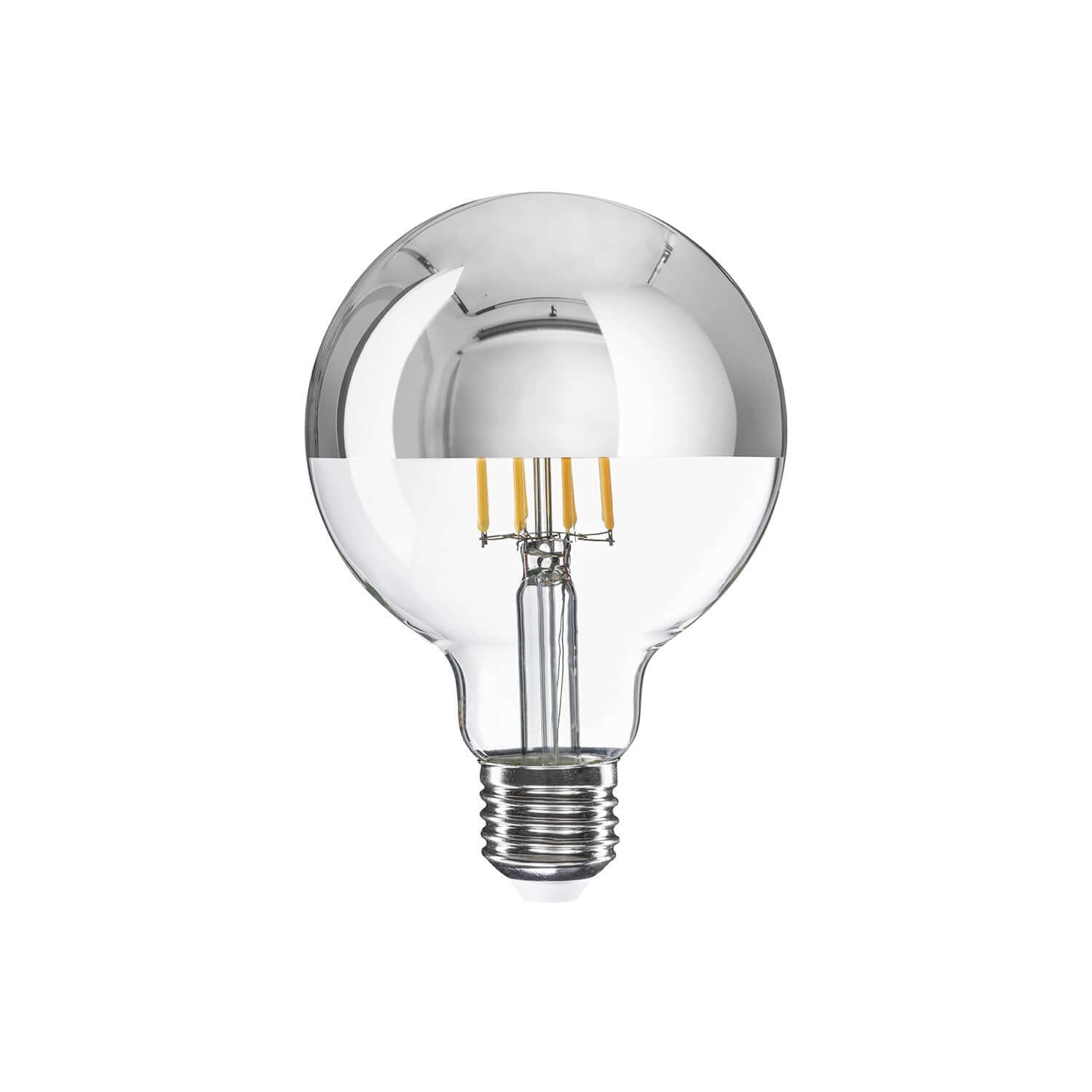 LED-Lampe Halbkugel Silber Globo G95 7W 650Lm E27 2700K dimmbar - A04 – Hauptbild