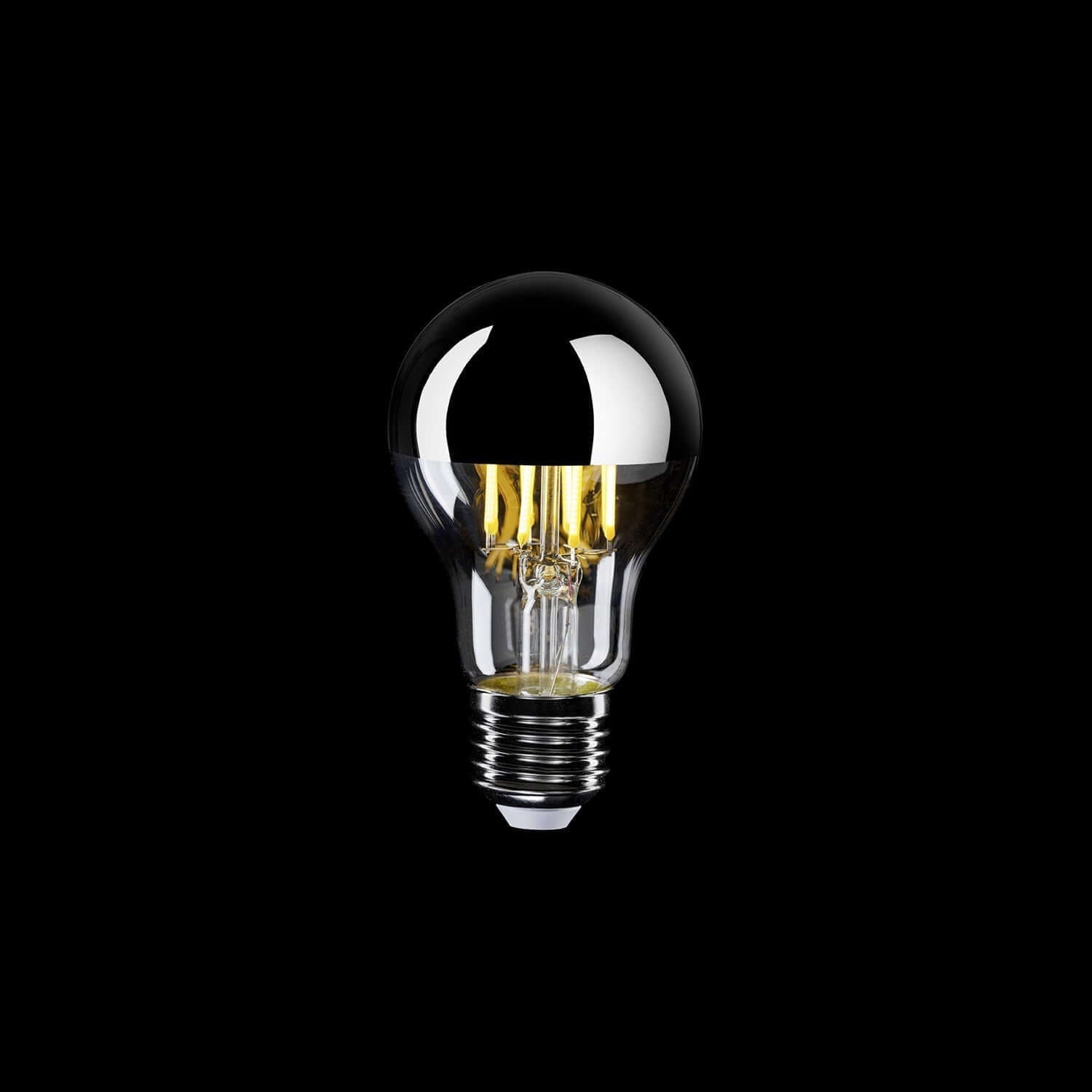 LED-Lampe Halb Sphäre Silber Tropfen A60 7W 650Lm E27 2700K Dimmbar – A02 – Produktansicht 1