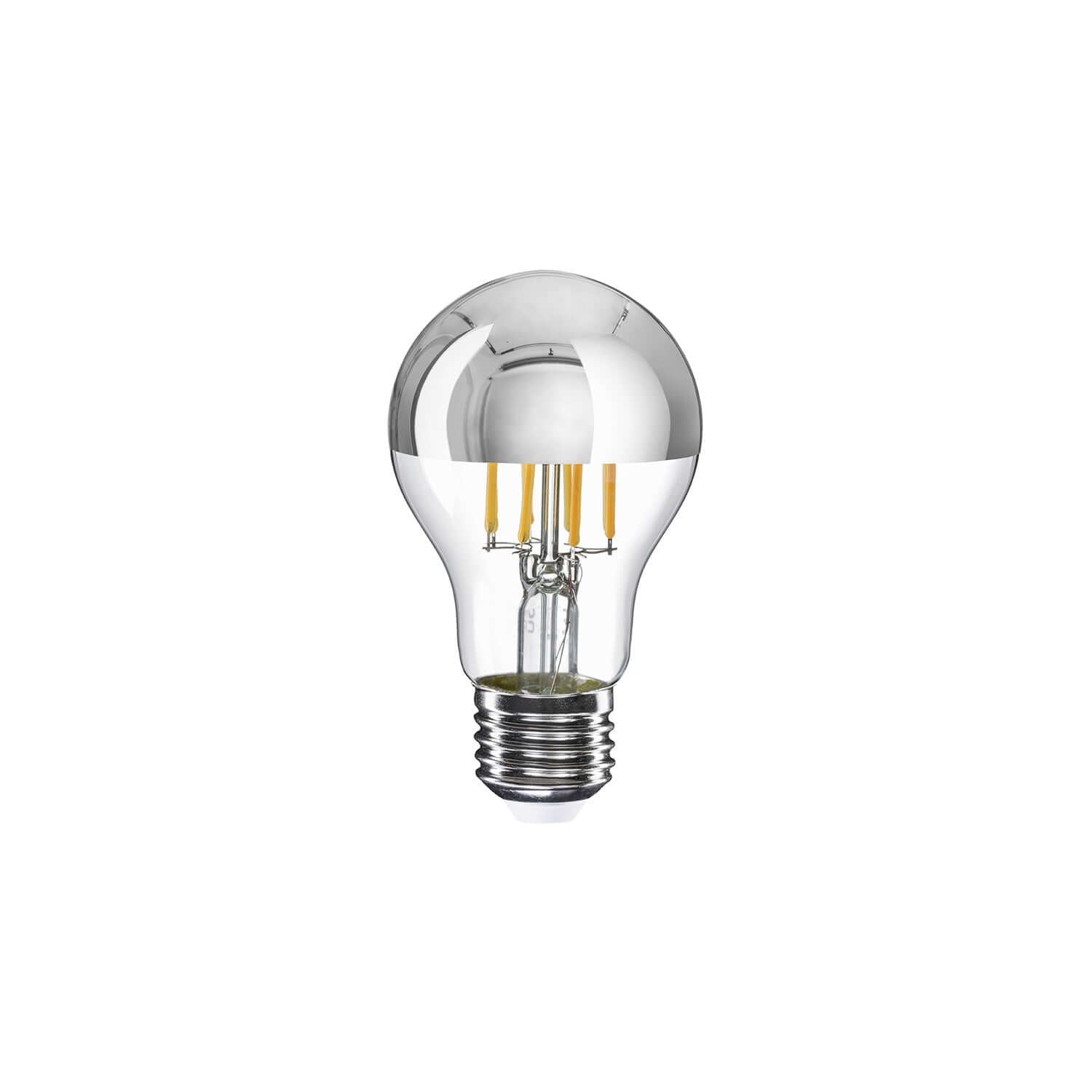 LED-Lampe Halb Sphäre Silber Tropfen A60 7W 650Lm E27 2700K Dimmbar – A02 – Hauptbild
