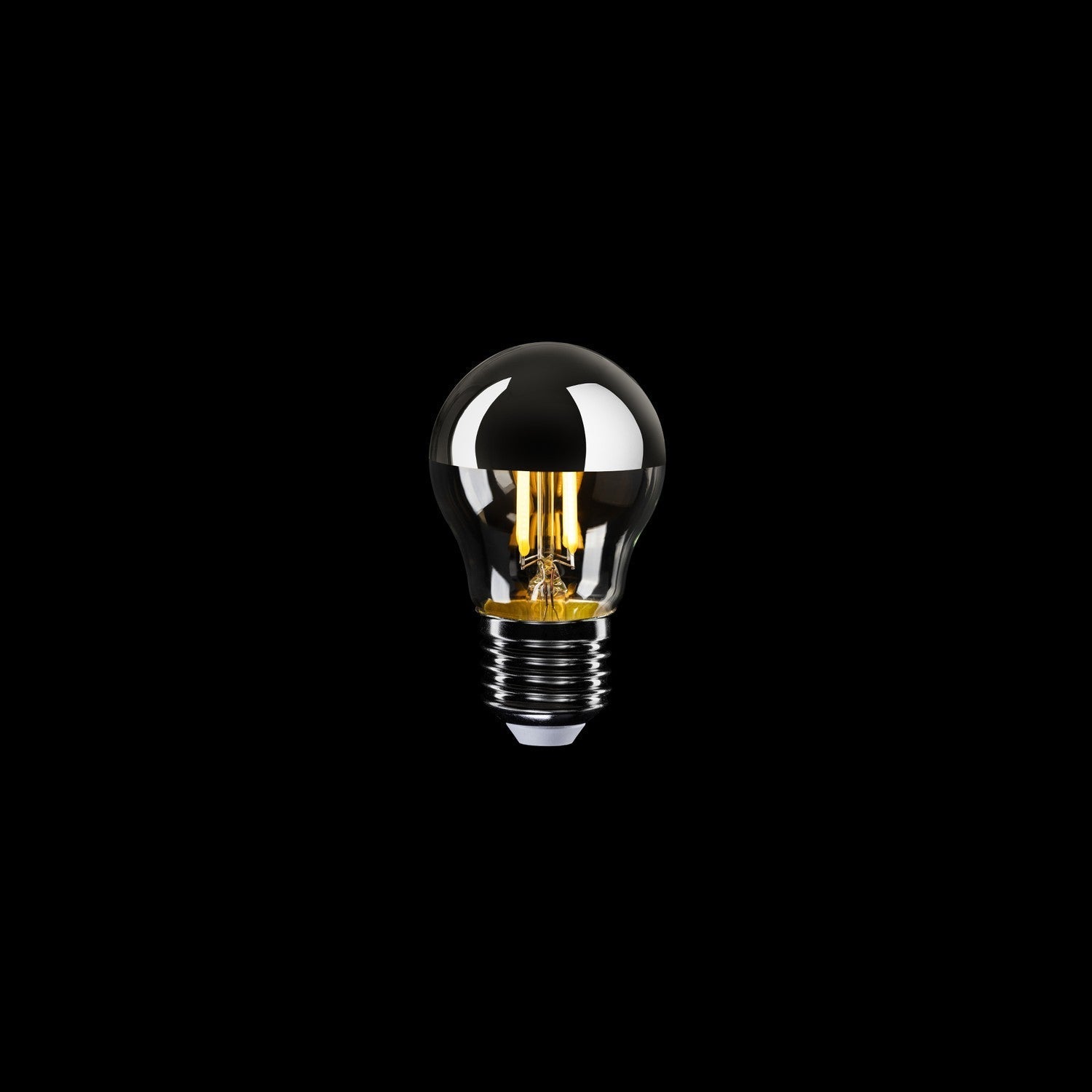 Glühbirne LED Halbkugel Silber Mini-Globe G45 4,8W 380 lm E27 2700K dimmbar - A03 – Produktansicht 1