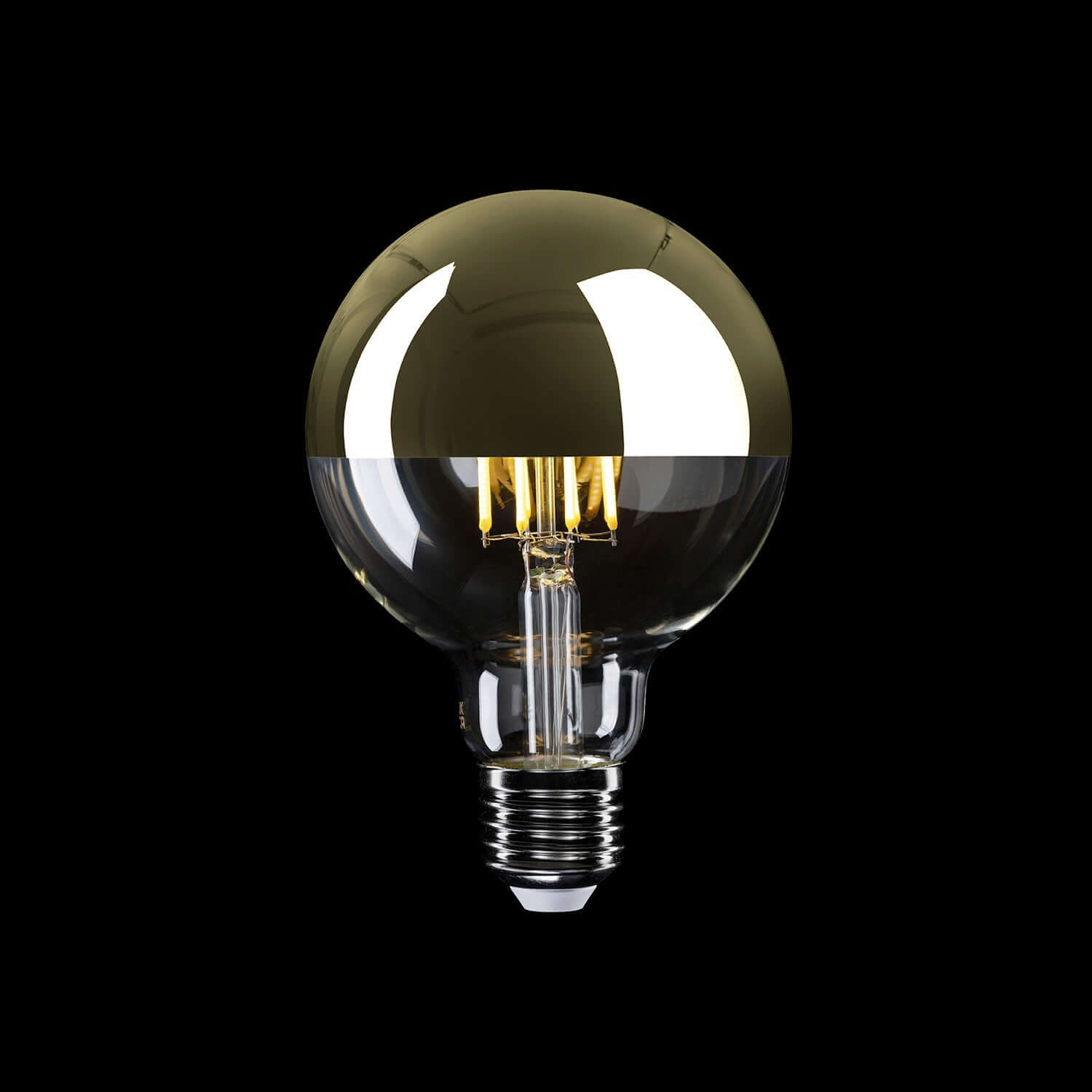 LED-Lampe Halbkugel Gold Globe G95 7W 650Lm E27 2700K dimmbar – A14 – Produktansicht 1