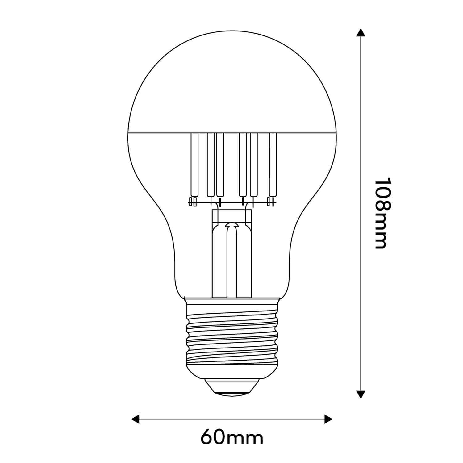 LED-Lampe Halbkugel Kupfer Tropfen A60 7W 650Lm E27 2700K dimmbar – A22 – Produktansicht 2