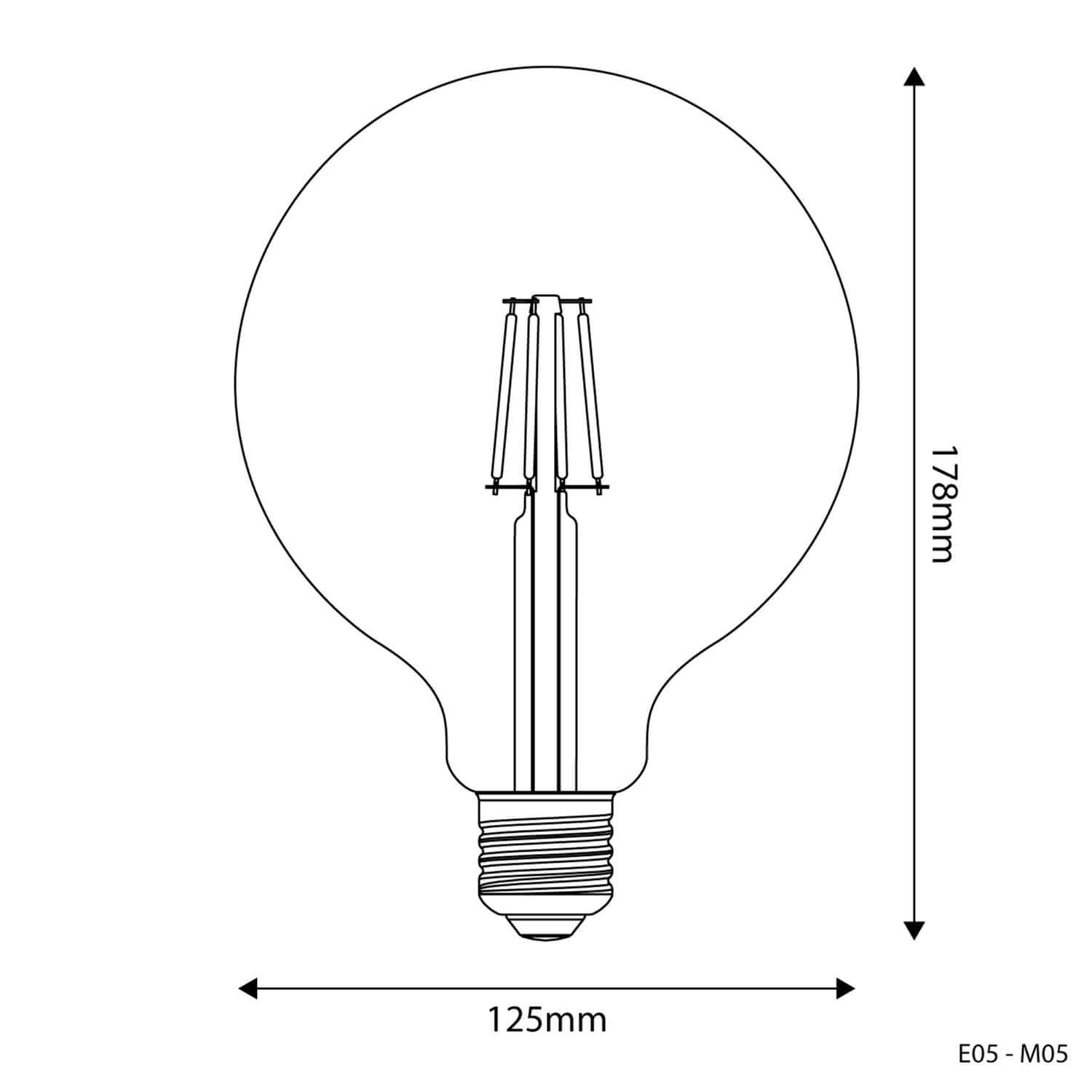 LED-Glühbirne Milky Globe G125 4W 470Lm E27 2700K - M05 – Produktansicht 2