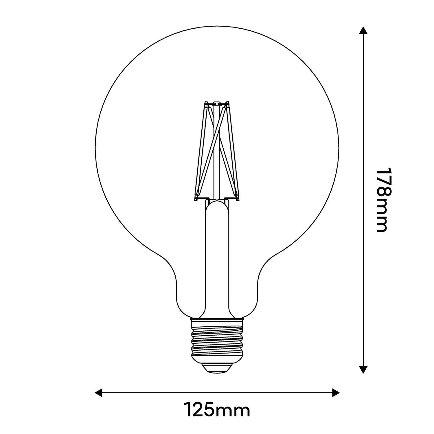 LED‑Glühbirne Porzellan Linea 5V Globo G125 2,2W 160Lm E27 2500K Dimmbar – B06 – Produktansicht 2