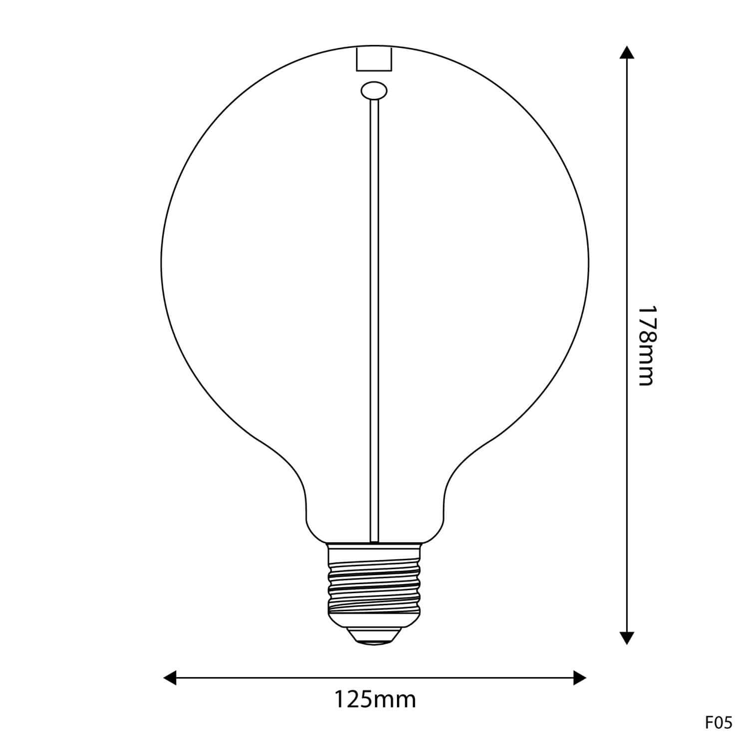 LED-Lampe Smoky Magnetic Deco Line Globe G125 2,8W 90Lm E27 1800K – F05 – Produktansicht 5