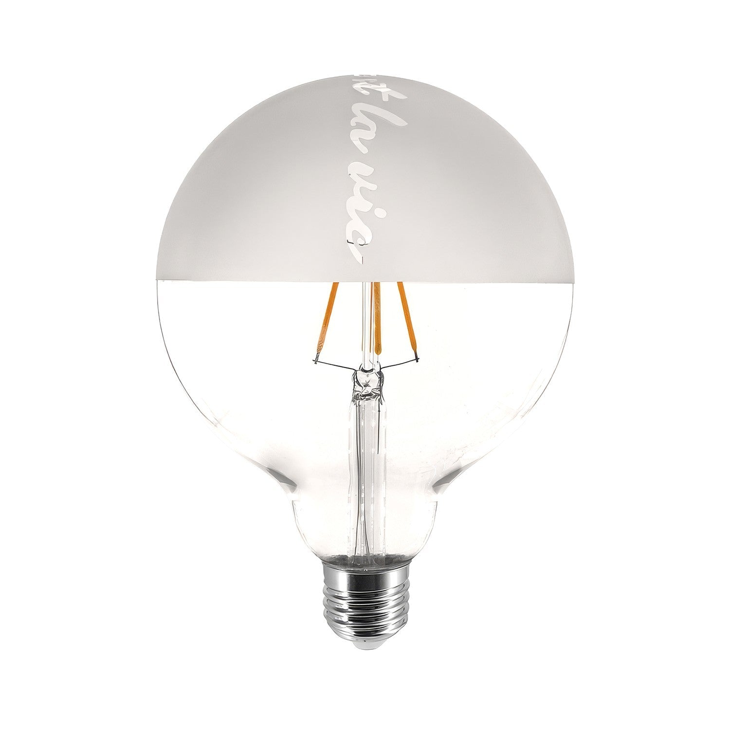 LED-Glühbirne Tattoo „C’Est La Vie“ G125 4,5W 470Lm E27 2700K dimmbar – Hauptbild