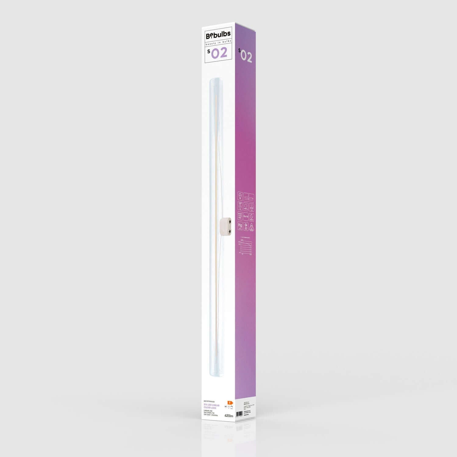 LED-Glühbirne Transparent CRI 90 Linear S14d – Länge 500 mm 7W 620Lm 2700K dimmbar – S02 – Produktansicht 4