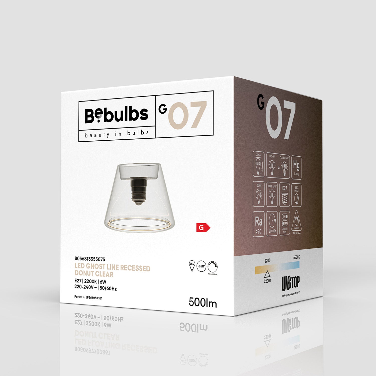 Transparente LED-Lampe Ghost Line CRI 90 Mini Cone 6W 500 lm E27 2200K dimmbar – G07 – Produktansicht 5