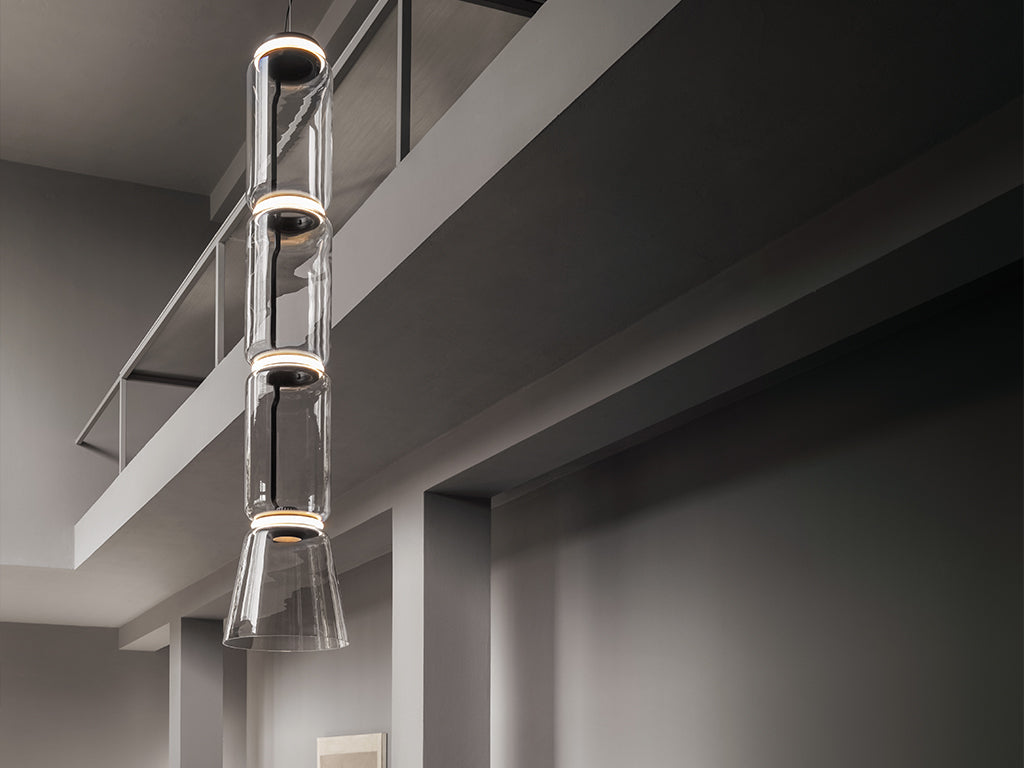 Flos Noctambule Suspension 4 Low Cylinder Cone Pendelleuchte – Ansicht 1