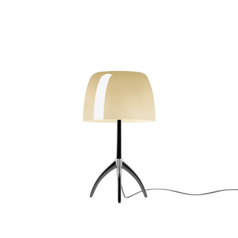 Foscarini Lumiere Tischleuchte – Piccola, Schwarzchrom/Warmweiß, Standard