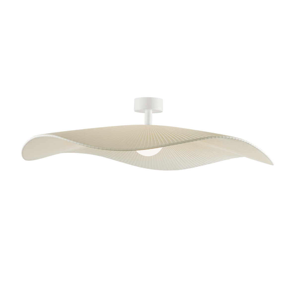 Bover Mediterrània PF/105 Deckenleuchte – Weiß, Gestell Creme Band transluzent Schirm