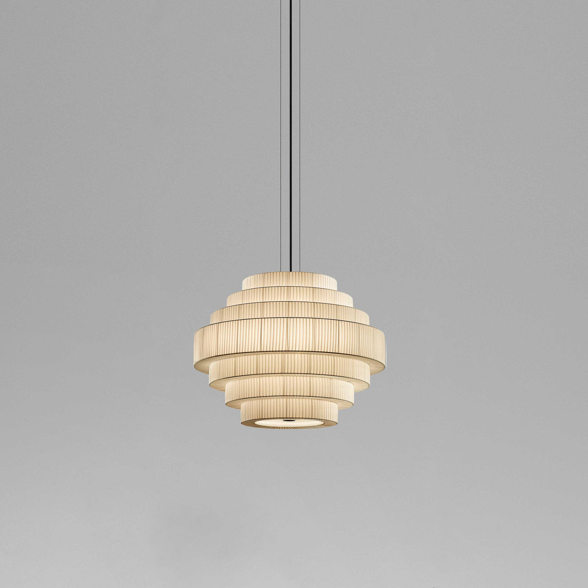Bover Mos 01 Pendelleuchte – Schirm Band transluzent Creme