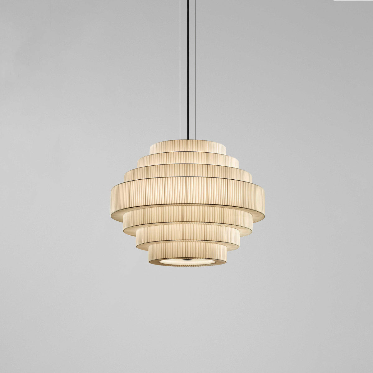 Bover Mos 02 Pendelleuchte – Schirm Band transluzent Creme