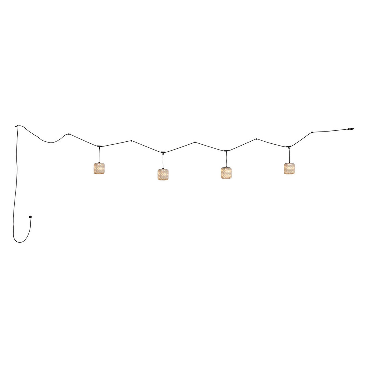 Bover Nans Catenary S/16/4L Außen-Pendelleuchte – Schirm Beige (mit Hellblau und Hellgrau)