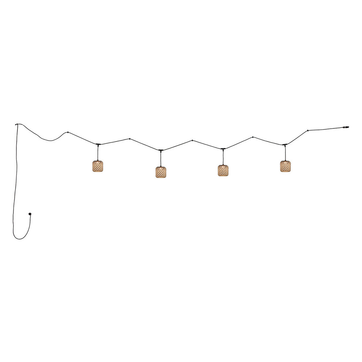 Bover Nans Catenary S/16/4L Außen-Pendelleuchte – Schirm Braun (mit Beige und Hellgrau)