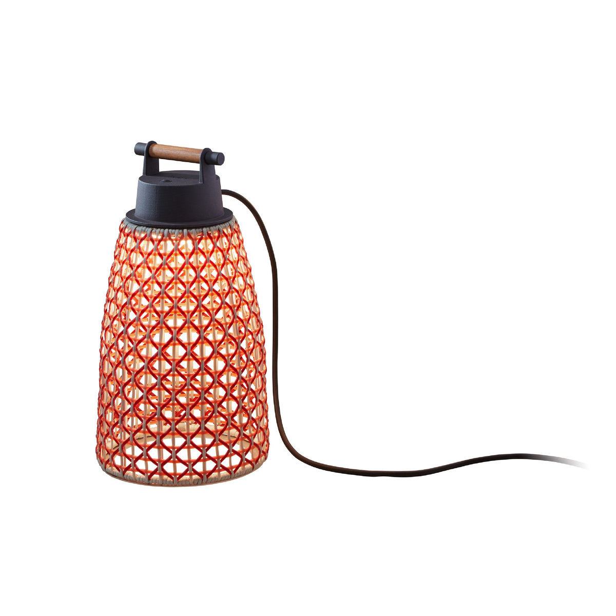 Bover Nans Portable M/41 Außen-Tischleuchte – Schirm Rot (mit Orange und Beige)