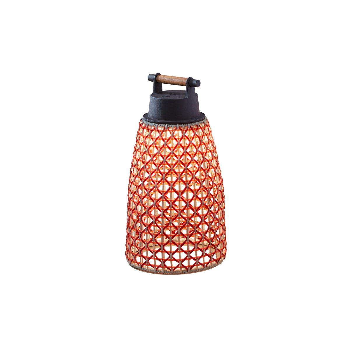 Bover Nans Portable M/41/R Außen-Tischleuchte – Schirm Rot (mit Orange und Beige)