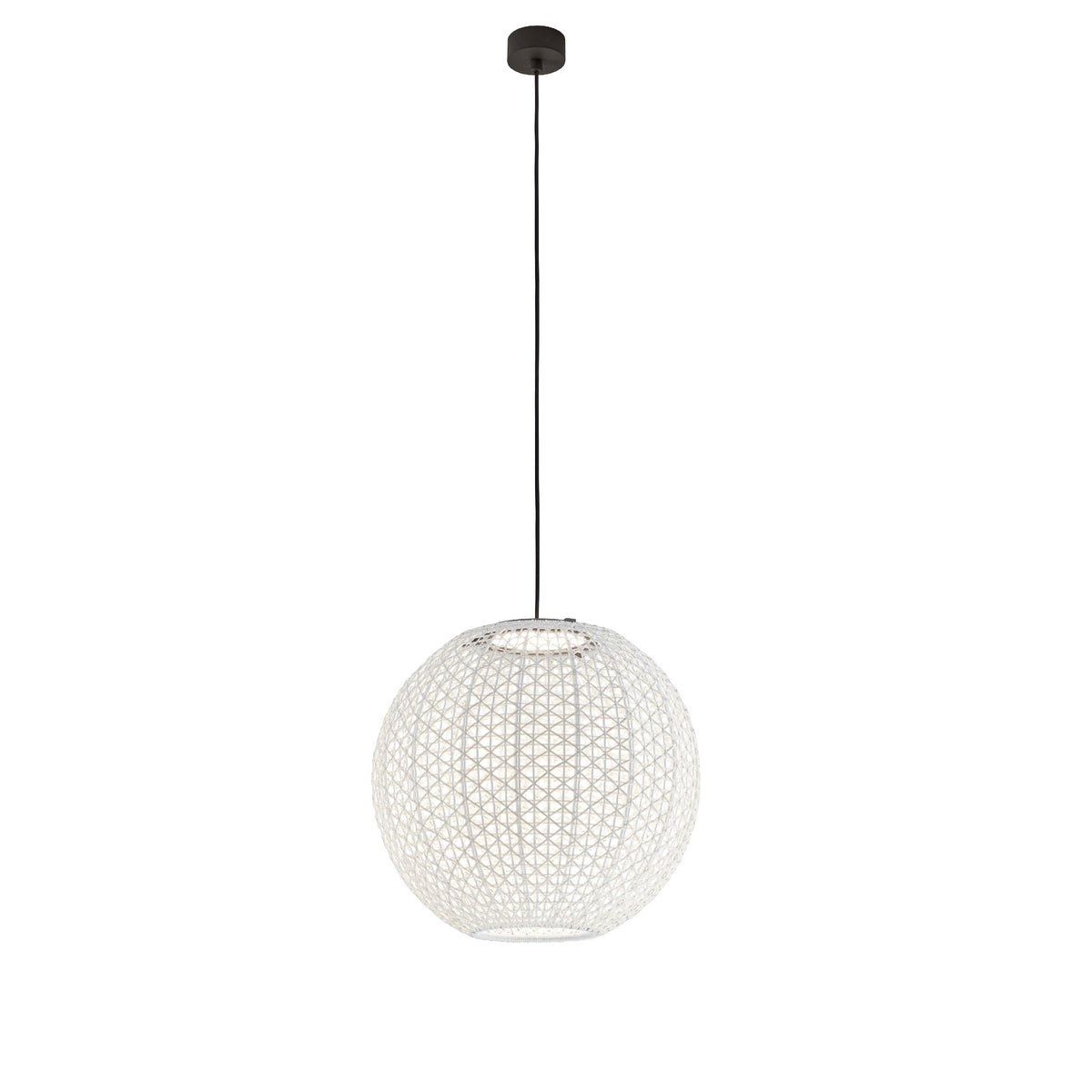 Bover Nans Sphere S/60 Außen-Pendelleuchte – Schirm Beige (mit Hellblau und Hellgrau)