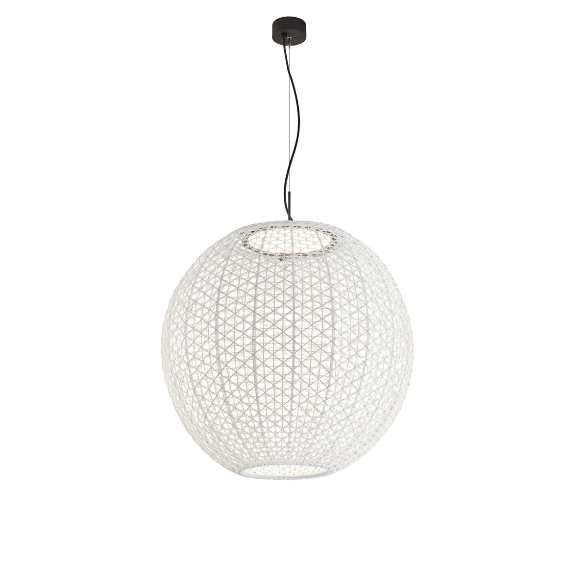 Bover Nans Sphere S/80 Außen-Pendelleuchte – Schirm Beige (mit Hellblau und Hellgrau)