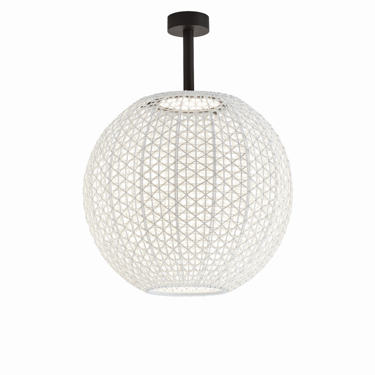 Bover Nans Sphere PF/60 Außen-Deckenleuchte – Schirm Beige (mit Hellblau und Hellgrau)