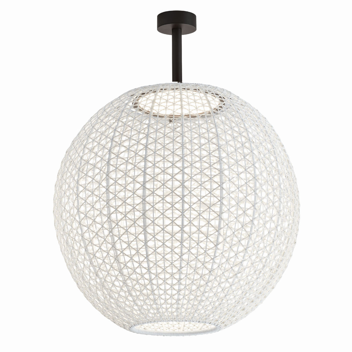 Bover Nans Sphere PF/80 Außen-Deckenleuchte – Schirm Beige (mit Hellblau und Hellgrau)