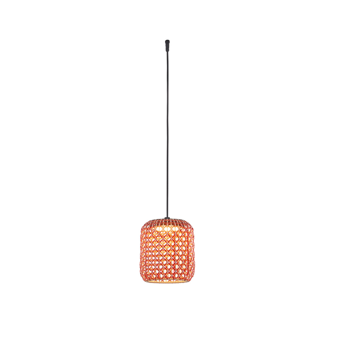 Bover Nans S/21 Außen-Pendelleuchte für Outrack 24V – Schirm Rot (mit Orange und Beige), 2400 K
