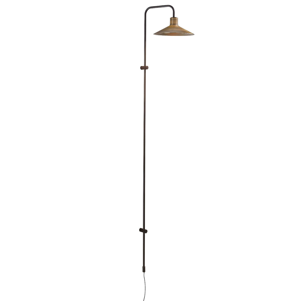 Bover Platet A/05 Wandleuchte – Ebenholzschwarz-Messing antik, dimmbar (Taster), für Leuchtmittel E14