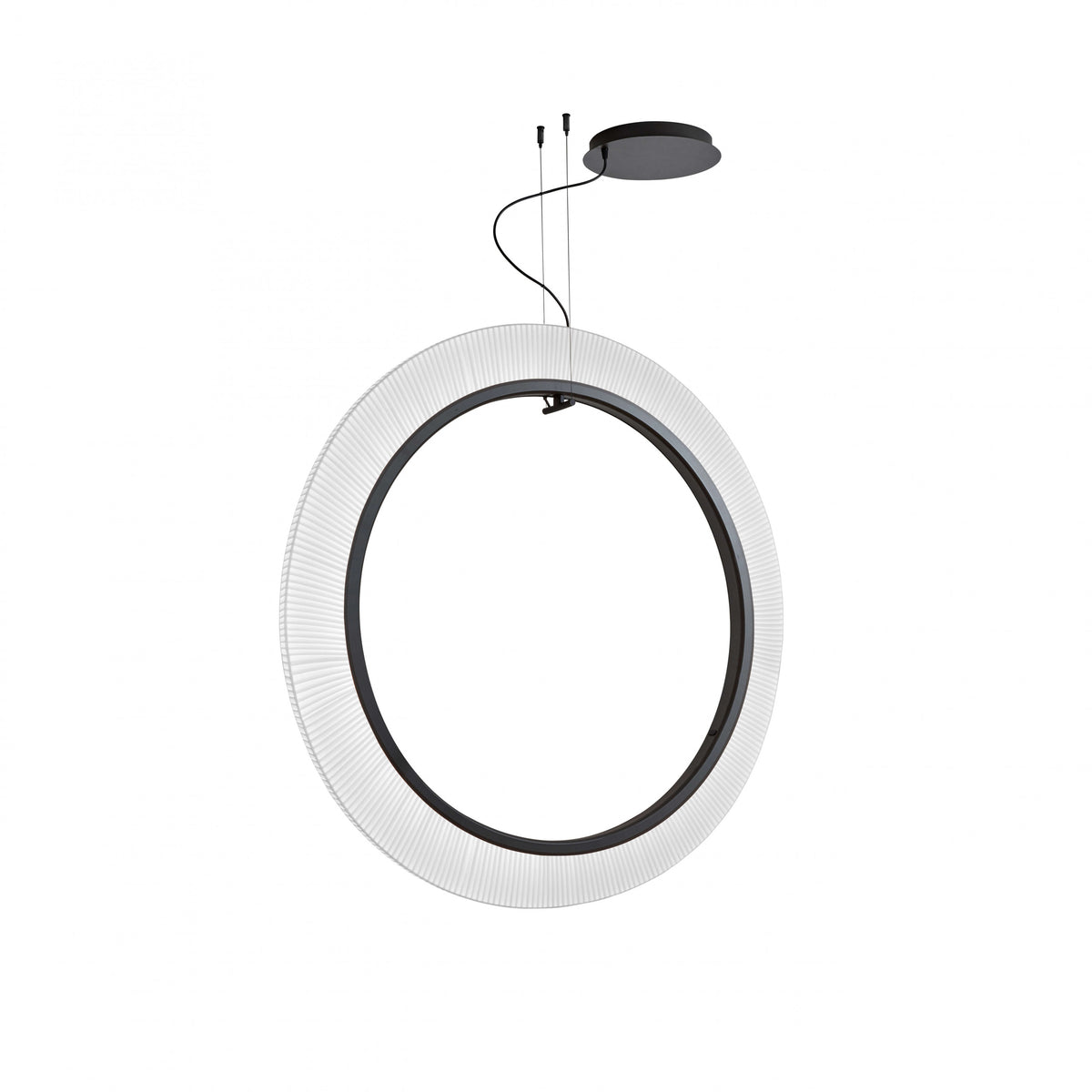 Bover Roda S/120/V Pendelleuchte – Braun, Schirm Band transluzent Weiß, dimmbar (1-10V)