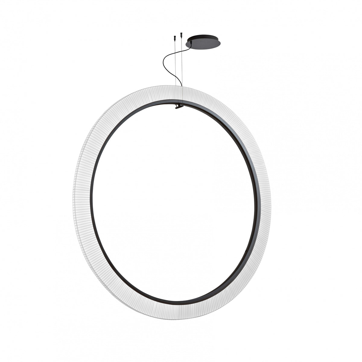 Bover Roda S/200/V Pendelleuchte – Braun, Schirm Band transluzent Weiß, dimmbar (1-10V)
