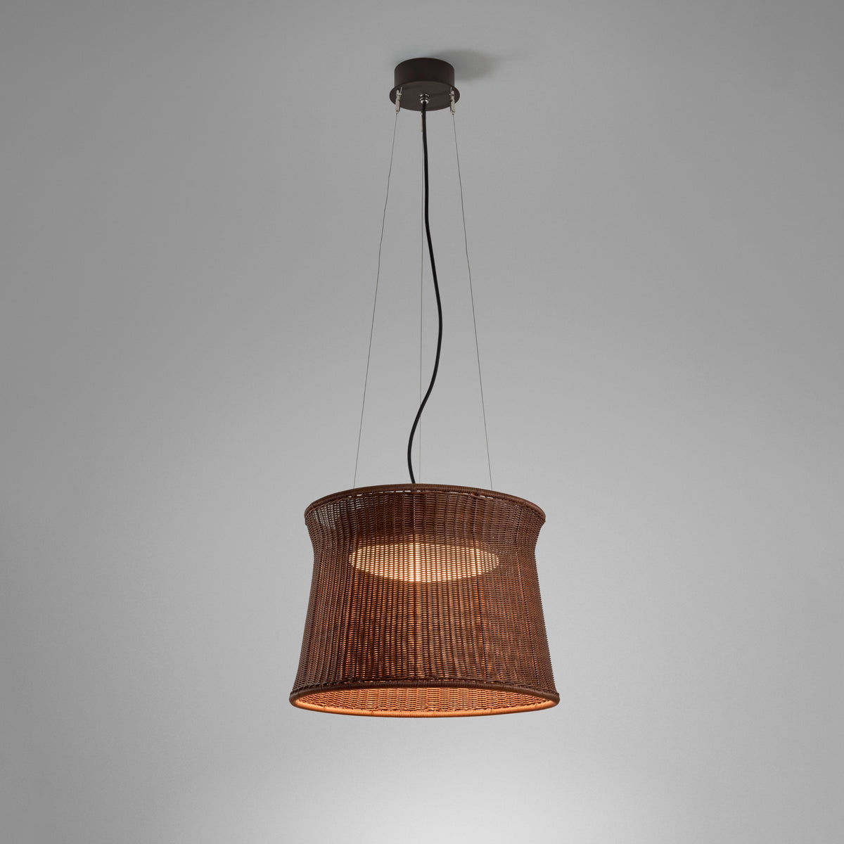 Bover Syra 45 Indoor Pendelleuchte – Gestell Graphitbraun Braun Schirm