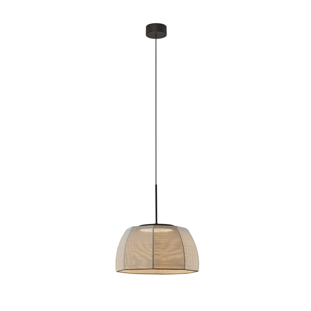 Bover Tanit S/43 Pendelleuchte – Schwarz matt, Beige, Schirm Faden