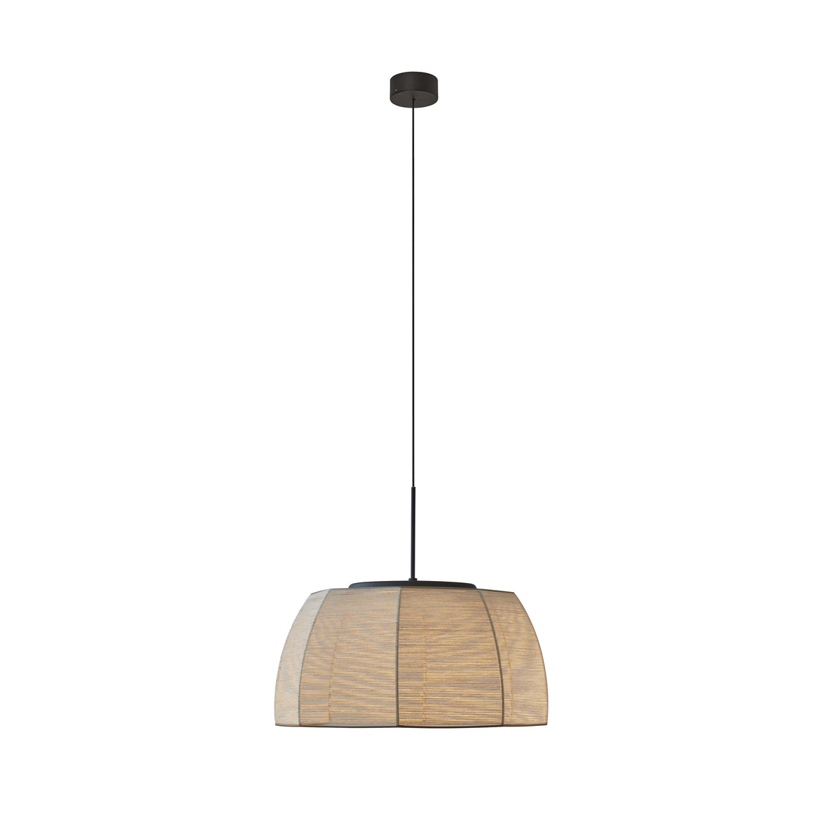 Bover Tanit S/61 Pendelleuchte – Schwarz matt, Beige, Schirm Faden