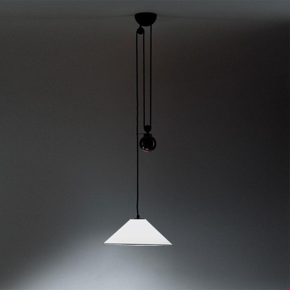 Artemide Aggregato Pendelleuchte – Saliscendi Kegel Methacrylat Ø530 – Opalweiß