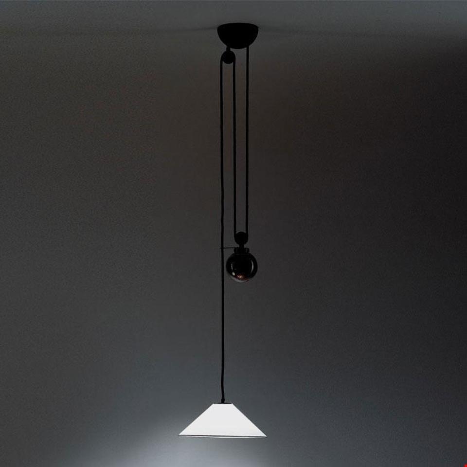Artemide Aggregato Pendelleuchte – Saliscendi Kegel Methacrylat Ø380 – Opalweiß