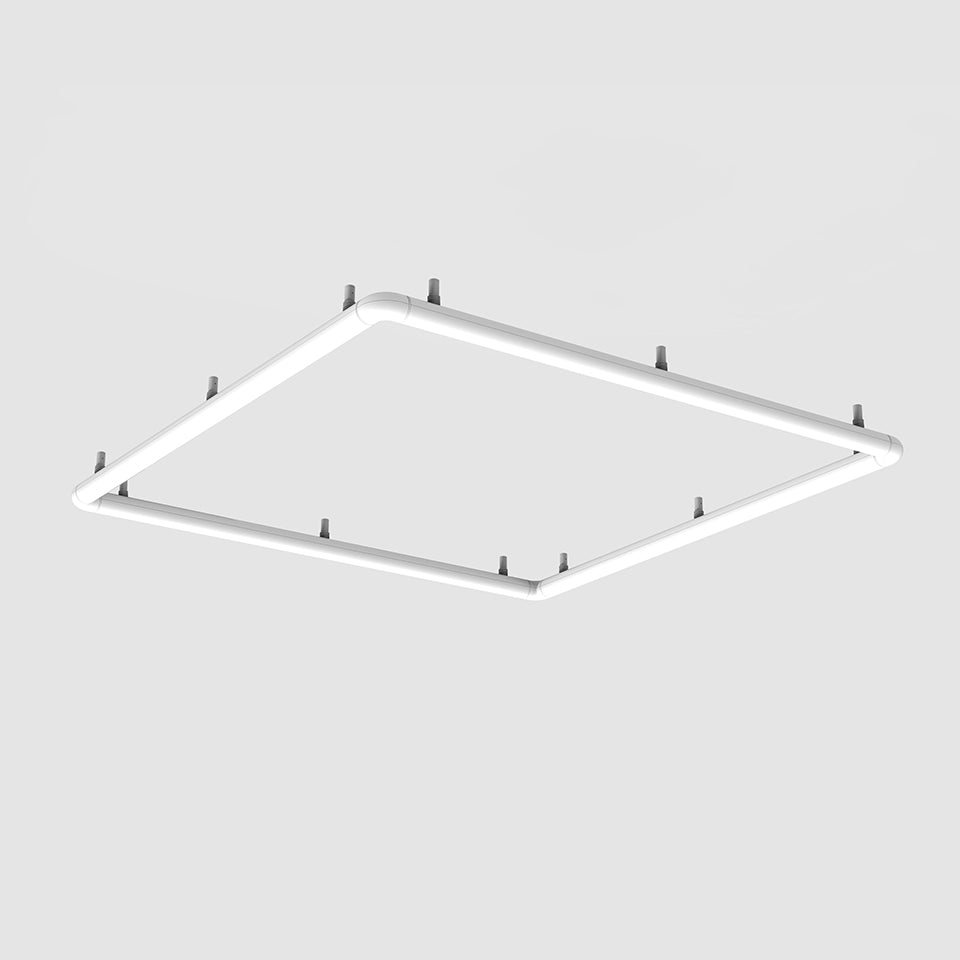 Artemide Alphabet of Light Square-Rectangular Pendelleuchte – 180 Wand/Decke Semi-Recessed – Weiß, dimmbar DALI/Push