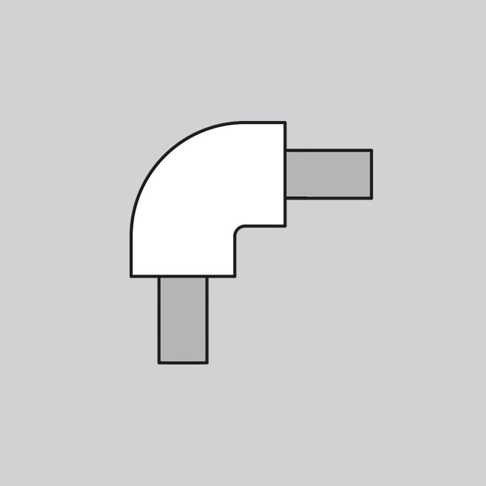 Artemide Alphabet of Light System (ohne Stromzufuhr) Pendelleuchte – Pendel gebogen 90° – Weiß, 3000 K