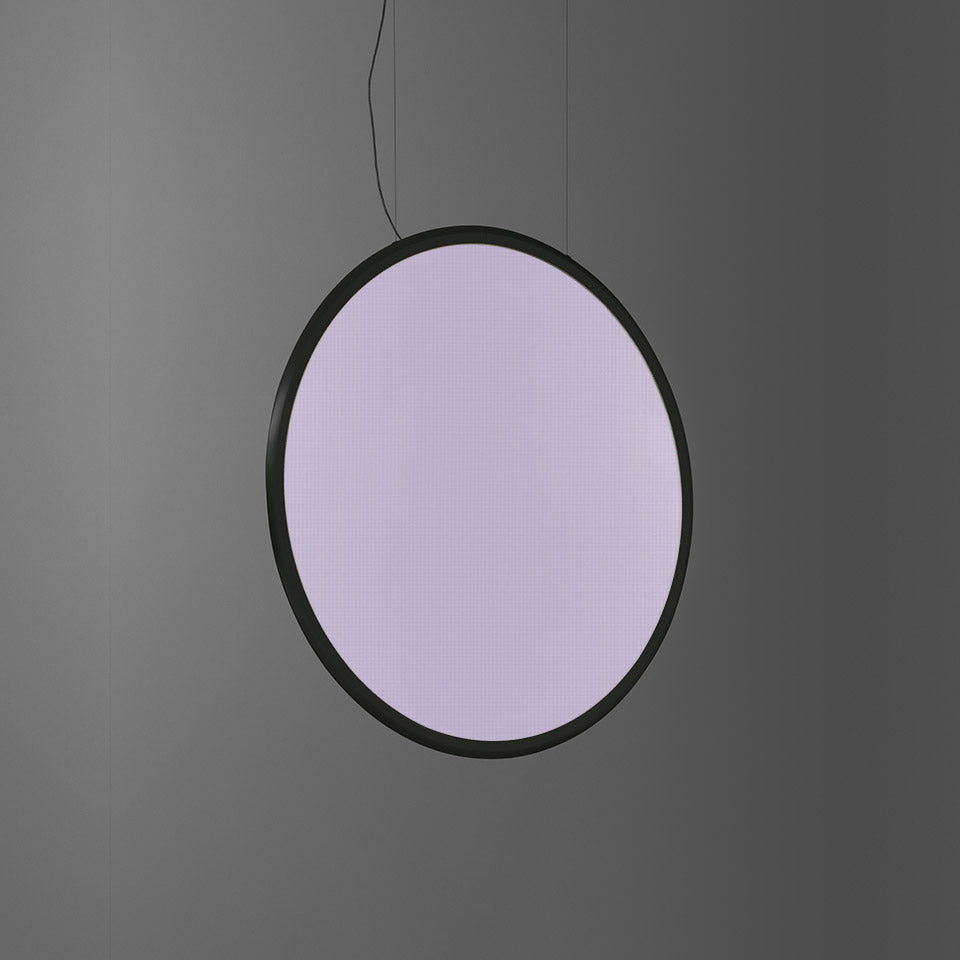 Artemide Discovery Vertical Pendelleuchte – Schwarz, Integralis Weiß-Violett, App-steuerbar, 70